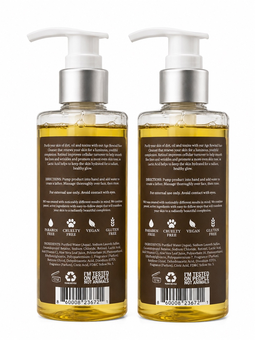 Age-Rewind Face Cleanser – Retinol + Lactic Acid Set of 2 - Picture 2 of 2